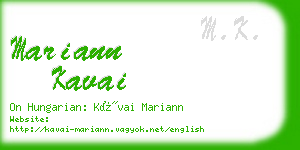 mariann kavai business card